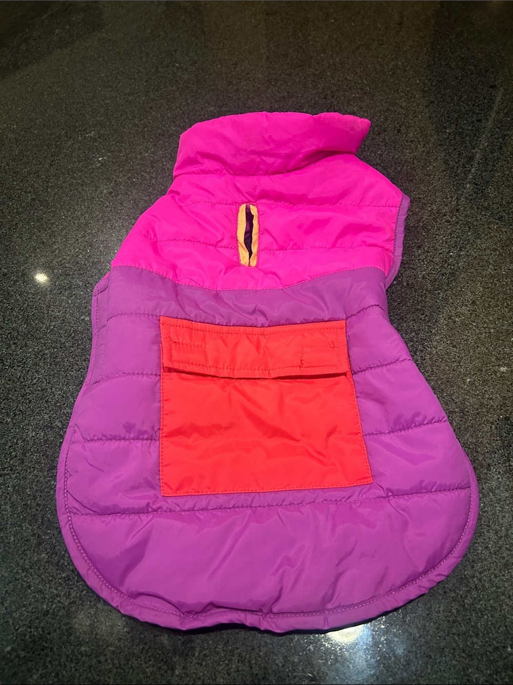 small Target Pink and Purple Quilted Dog Vest with Red Pocket